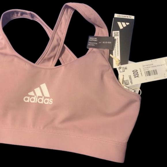 Adidas PowerReact Training Medium-Support Sports Bra Pink Women Size-xs NWT - Picture 4 of 6